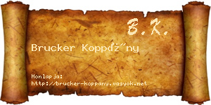 Brucker Koppány névjegykártya